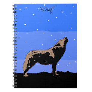 Howling Wolf im Winter - Original Wildlife Art Notizblock