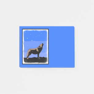 Howling Wolf im Winter - Original Wildlife Art Post-it Klebezettel
