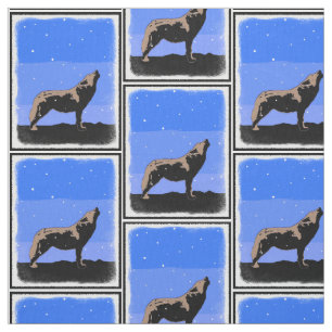 Howling Wolf im Winter - Original Wildlife Art Stoff