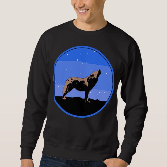 Howling Wolf im Winter - Original Wildlife Art Sweatshirt (Vorderseite)