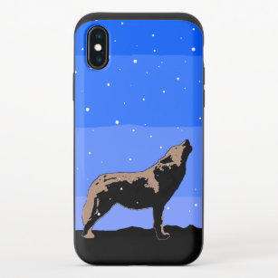 Howling Wolf im Winter - Original Wildlife Art iPhone X Slider Hülle