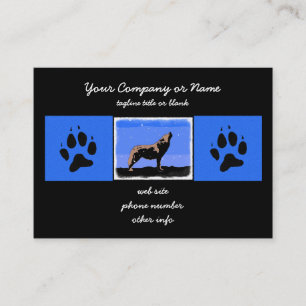 Howling Wolf im Winter - Original Wildlife Art Visitenkarte