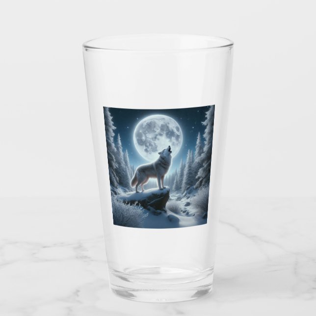 Howling Wolf In Winter Glas (Vorderseite)