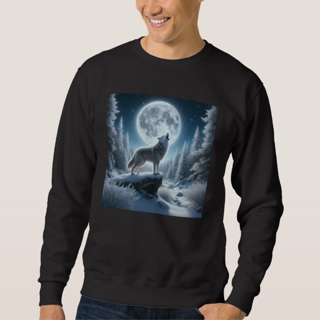 Howling Wolf In Winter Sweatshirt (Vorderseite)