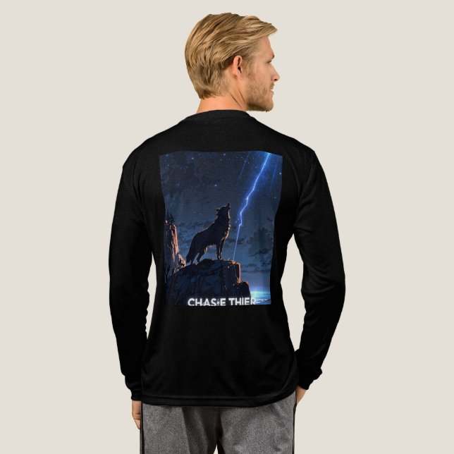 Howling Wolf Lightning Cliff T - Shirt (Voller Rücken)