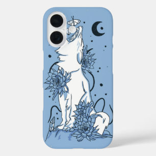Howling Wolf & Lunar Floral iPhone 16 Hülle