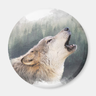 Howling Wolf Magnet