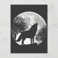 Howling Wolf Moon Silhouette Illustration