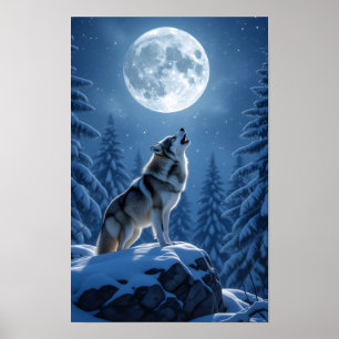 Howling Wolf Poster