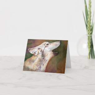 Howling Wolf Pup Note Card Karte
