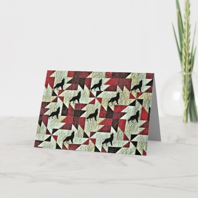 Howling Wolf Quilt Karte (Vorderseite)