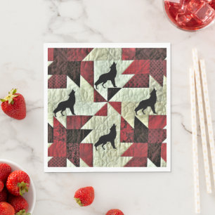 Howling Wolf Quilt Serviette