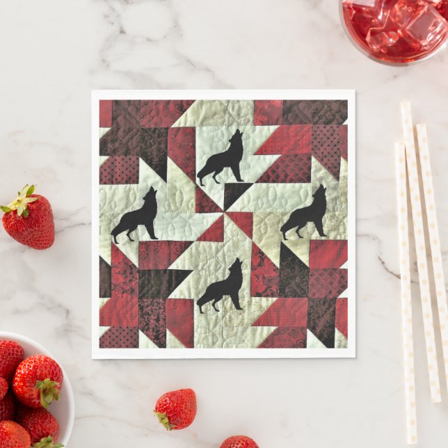 Howling Wolf Quilt Serviette (Beispiel)