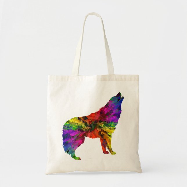 Howling Wolf Rainbow Tragetasche (Vorne)