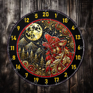 Howling Wolf repräsentiert Freiheit und Power Dartscheibe