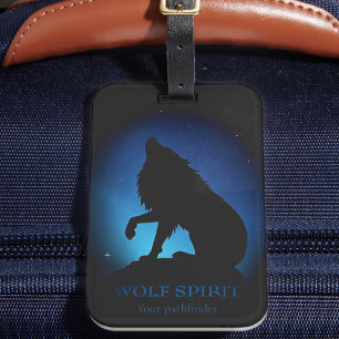 Howling Wolf Silhouette Gepäckanhänger