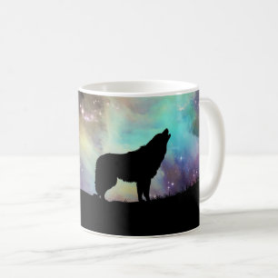 Howling Wolf Silhouette Kaffee Tasse