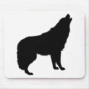 Howling Wolf Silhouette Mousepad