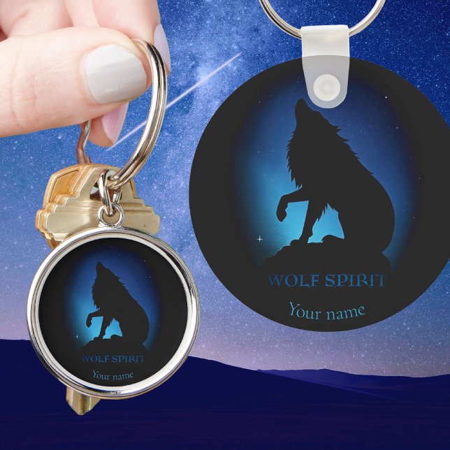 Howling Wolf Silhouette Schlüsselanhänger (Von Creator hochgeladen)