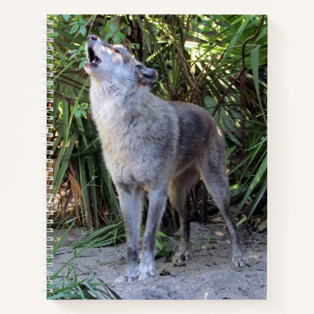 Howling Wolf Spiral Notebook Notizbuch (Vorderseite)