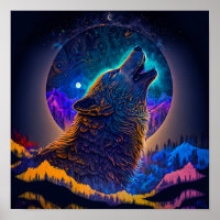 Howling Wolf Surreal Fantasy