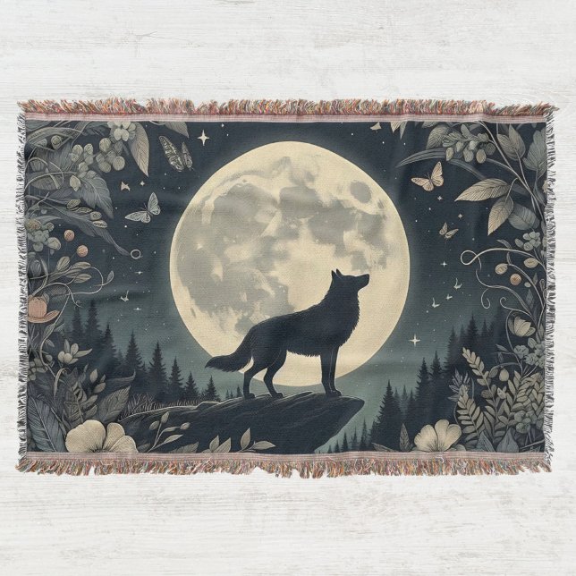 Howling Wolf Tassel Throw Blanket Decke (Von Creator hochgeladen)
