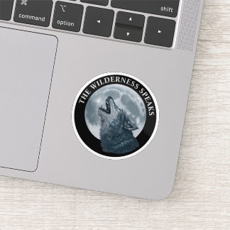 Howling Wolf und Moon Aufkleber