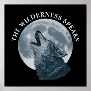 Howling Wolf und Moon Poster