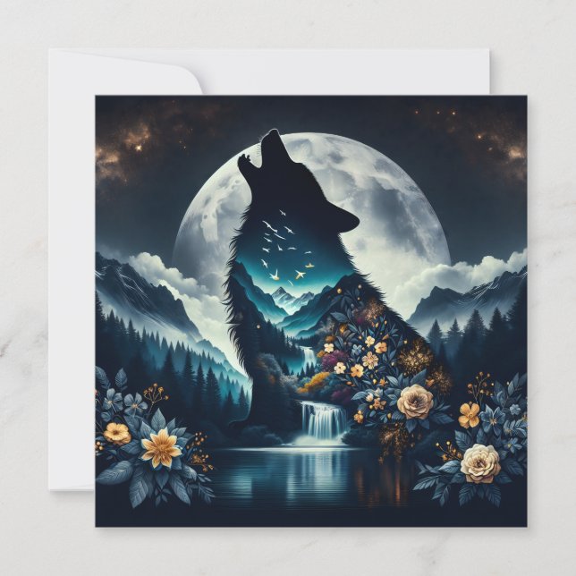 Howling Wolf | Vollmond Ai Art (Vorderseite)