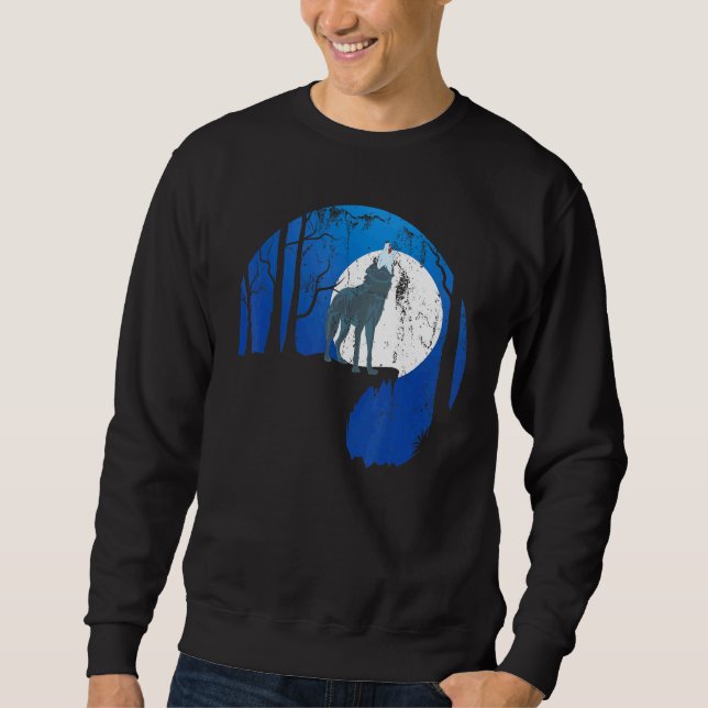 Howling Wolf Vollmond Forest Predator Animal Wolf Sweatshirt (Vorderseite)