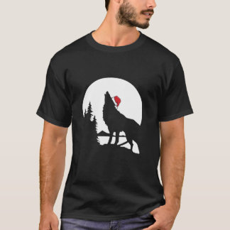 Howling Wolf Weihnachtsmannmütze Weihnachten Pajam T-Shirt