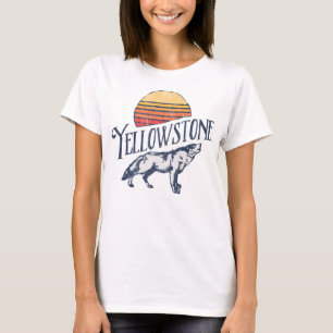 Howling Wolf Yellowstone Nationalpark Sunset Grap T-Shirt