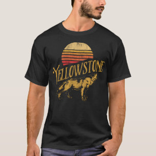 Howling Wolf Yellowstone Nationalpark Sunset Grap T-Shirt