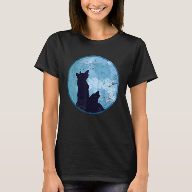 Howling Wolves Pack Predator Forest Animal Moonlig T-Shirt (Vorderseite)