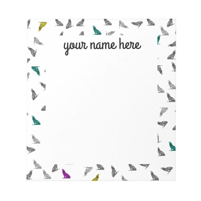 Howling Wolves Personalisiert Notepad Notizblock (Vorderseite)