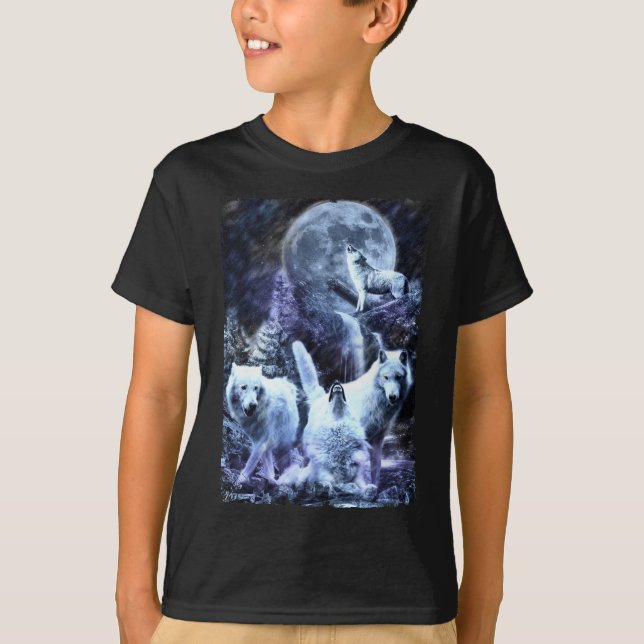 Howling Wolves Winter Forest Animals Wolf T-Shirt (Vorderseite)