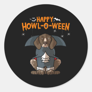 Howloween German Shorthaired Pointer Doween Hallow Runder Aufkleber