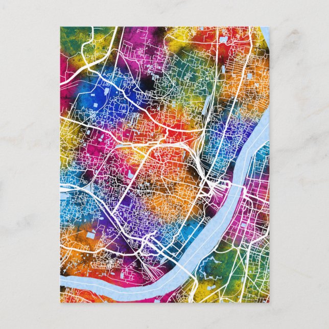 Howrah West Bengalisch City Map Postkarte (Vorderseite)