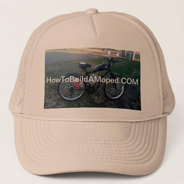 HowToBuildAMoped.COM Hut-Verbreitungs-Bewusstsein Truckerkappe (Vorderseite)