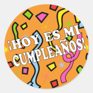 Hoy es mi cumpleaños Birhday auf Spanisch Runder Aufkleber