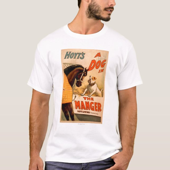 Hoyts a-Hund im Krippen-Theater-Plakat T-Shirt (Vorderseite)