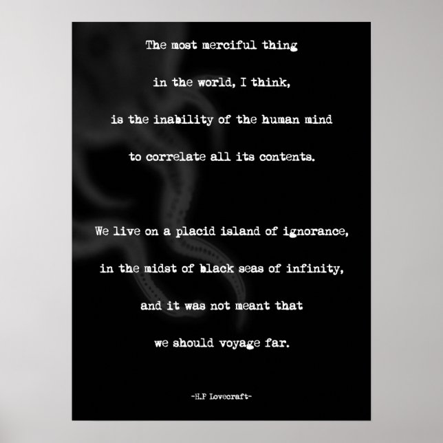 HP Lovecraft Minimalistisches Zitatposter Poster (Vorne)