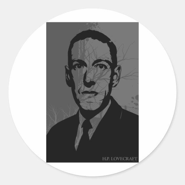 HP Lovecraft Portrait Sticker (Vorderseite)