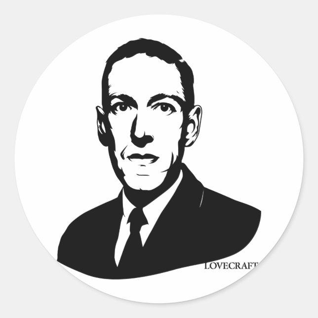 HP Lovecraft Portrait Sticker (Vorderseite)