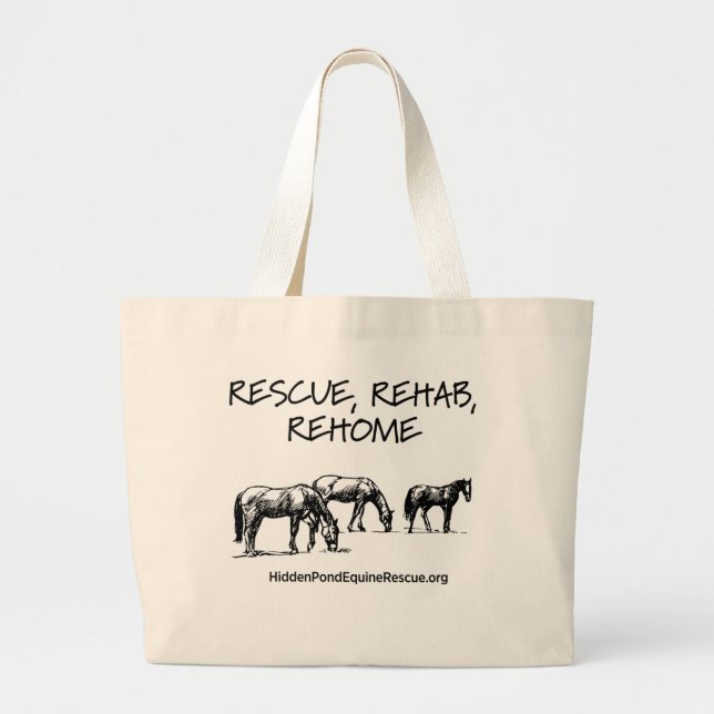 HPF Rescue, Rehab, Rehome Jumbo Tote Bag Stoffbeutel (Vorne)