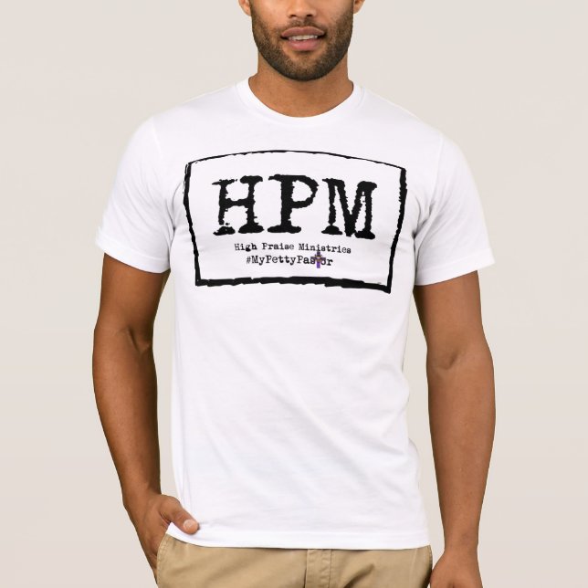 HPM MEIN PASTOR PETTY T - SHIRT WEISS UND SCHWARZ (Vorderseite)