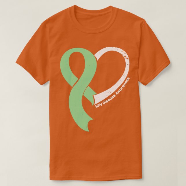 HPV Disease Awareness Hope Liebe Herz Ribbon Happy T-Shirt (Design vorne)