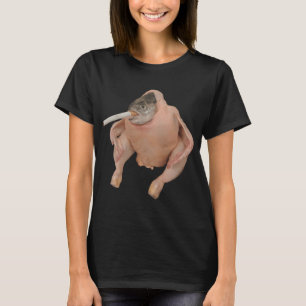 HQ Fischgesicht Huhn raucht eine Zigarette Meme T-Shirt