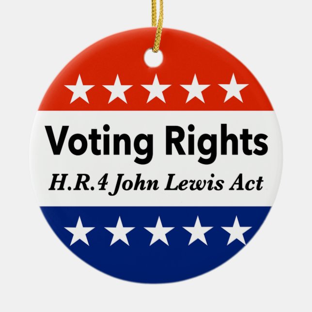 HR4 John Lewis Voting Rights Act Keramik Ornament (Vorne)