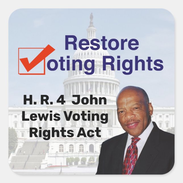 HR4 John Lewis Voting Rights Act Quadratischer Aufkleber (Vorderseite)